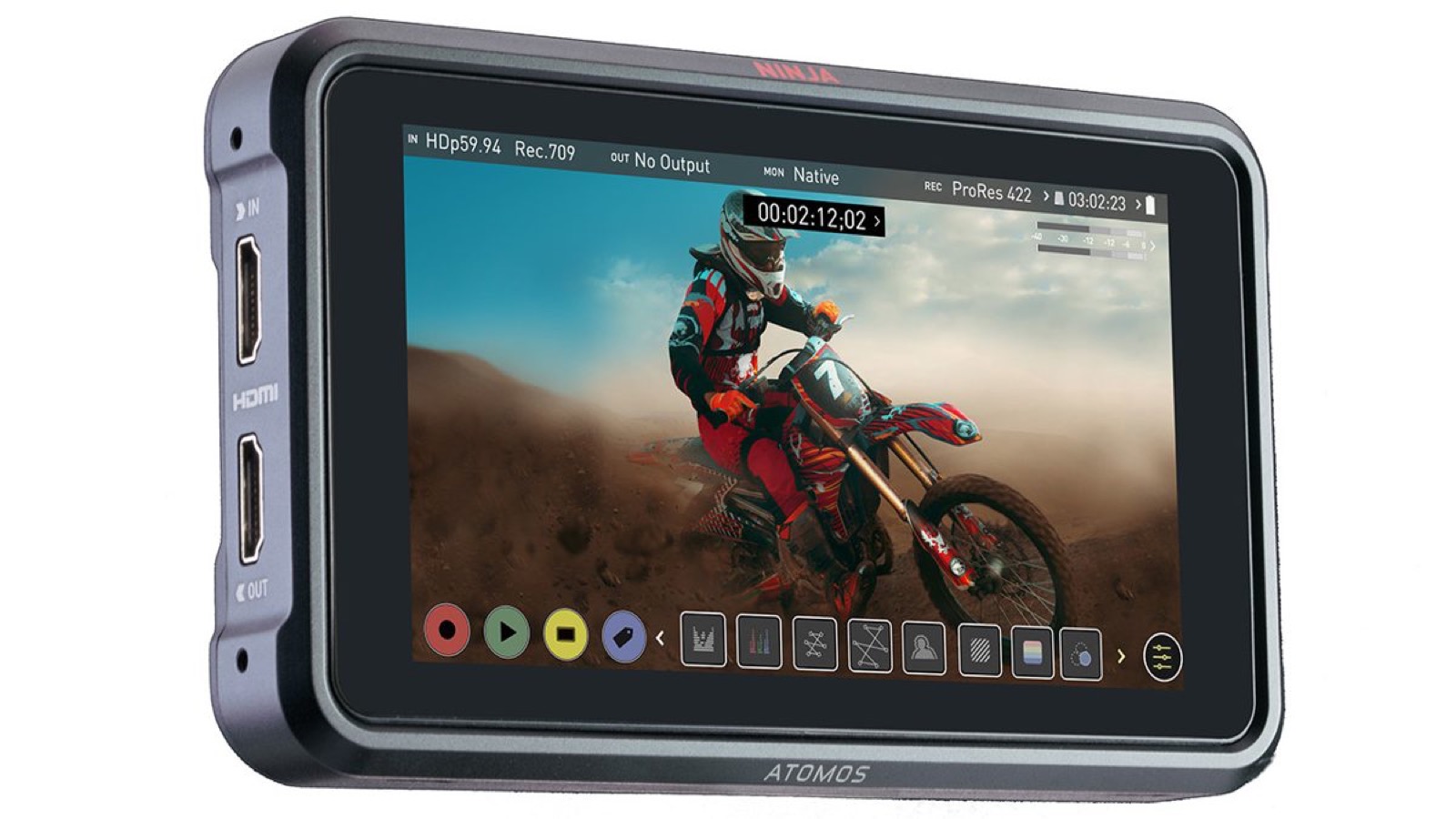 Atomos Ninja V monitor recorder with interface display